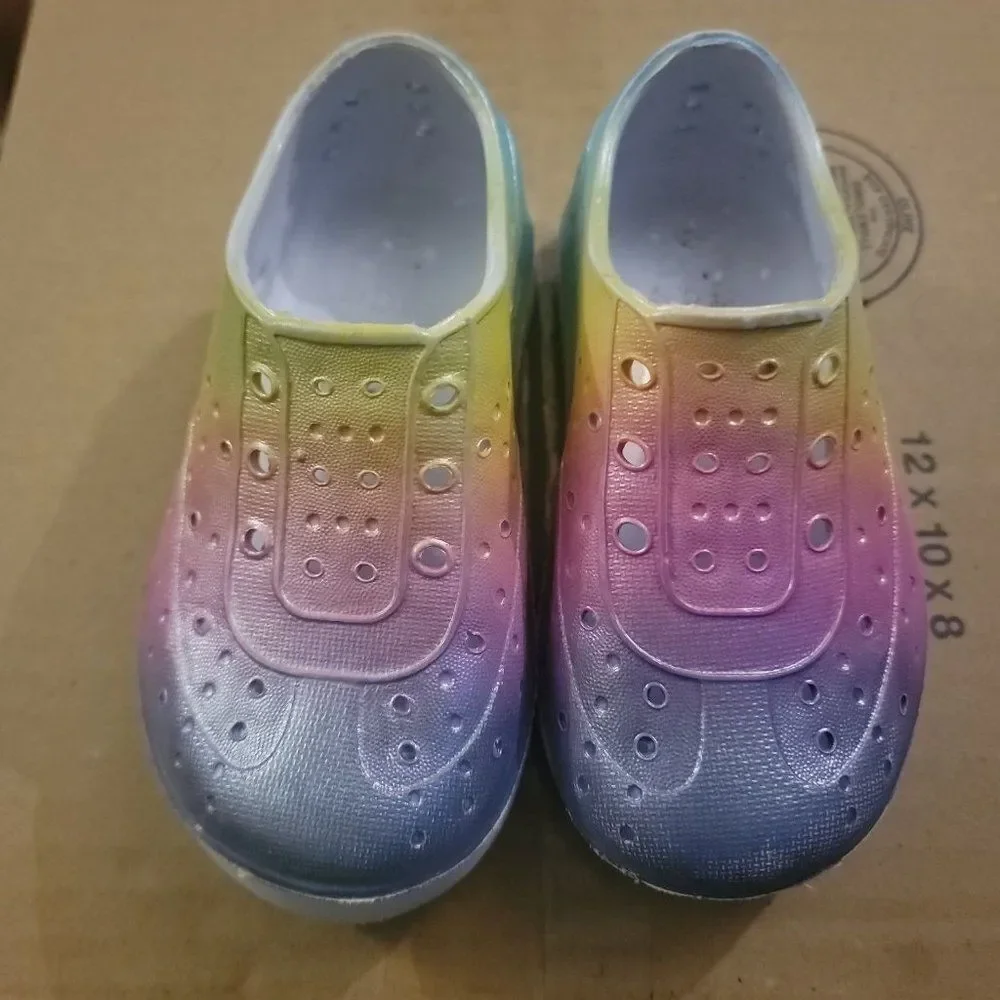 Lily & Dan Unisex Kids Multicolor Comfort Slip On Water Shoes Size US 5/6